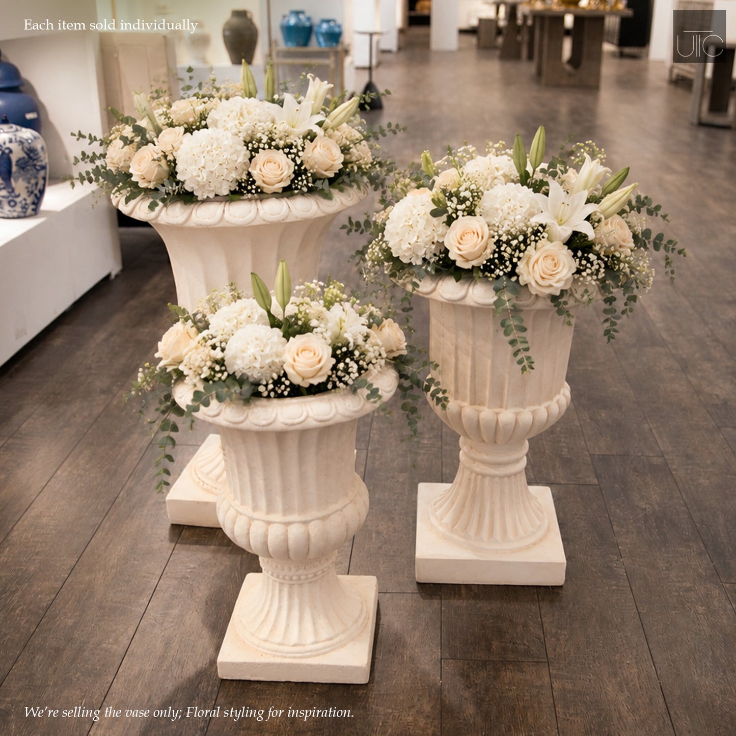 Ora Antique-Style Fiberglass Urn Planter