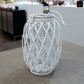 Yuli Bamboo Lantern with Rope Handle and Glass Candle Holder Insert