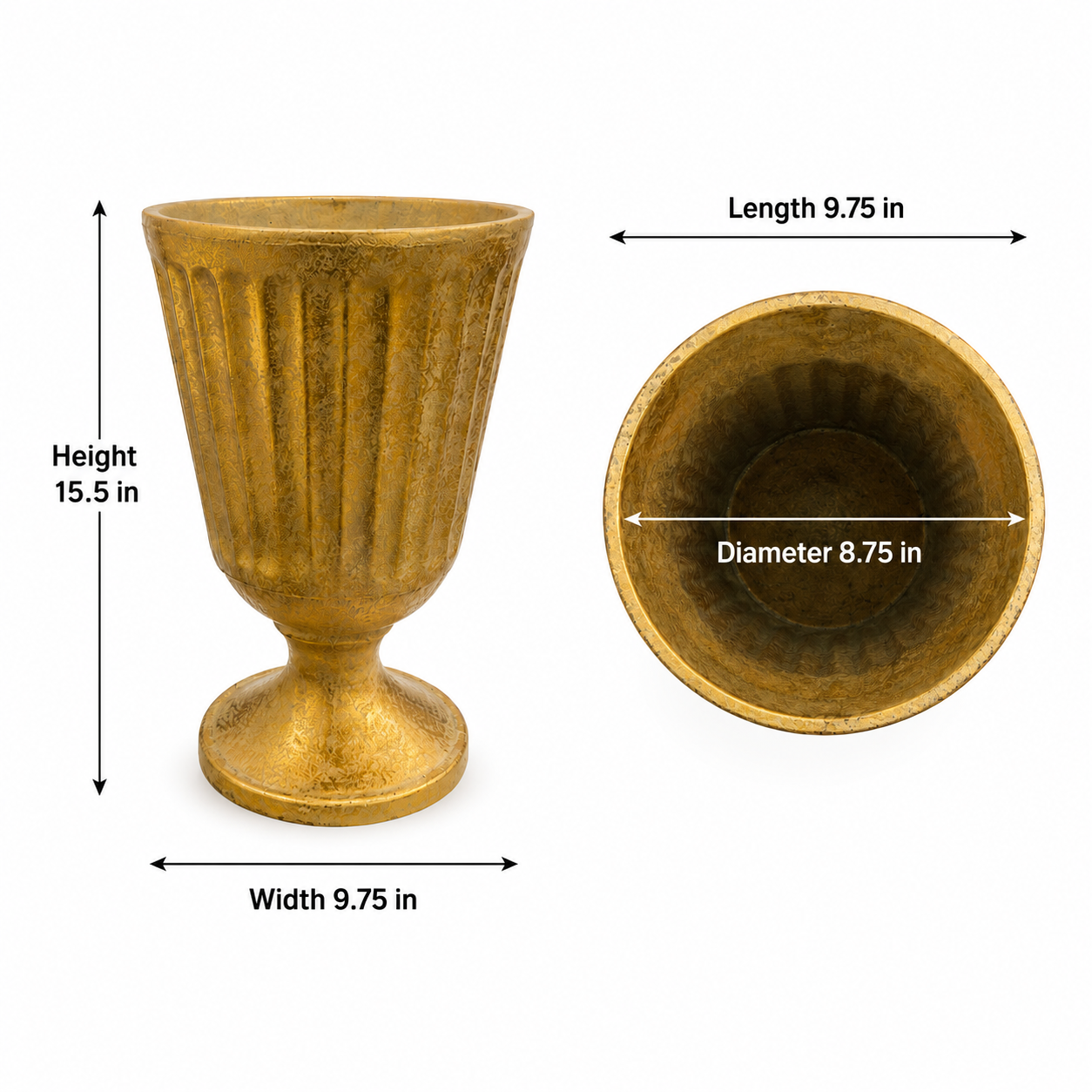 Fiza Fluted Pedestal Ceramic Vase