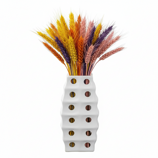 Kaida Chrome Cutout Ceramic Vase