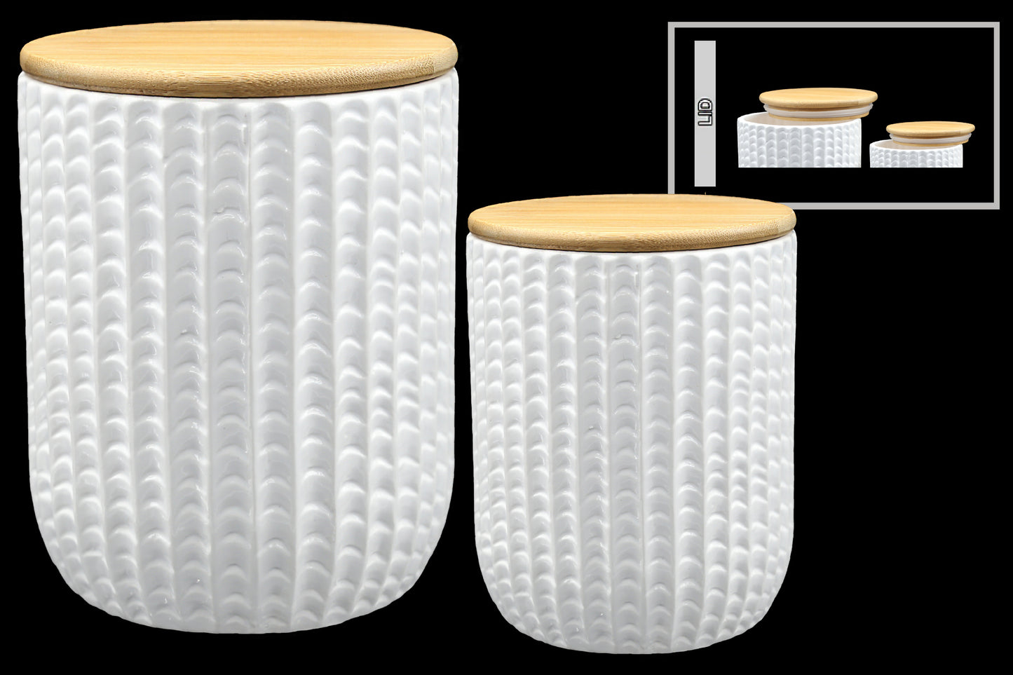 Javana Ceramic Round Canister (Set of 2)