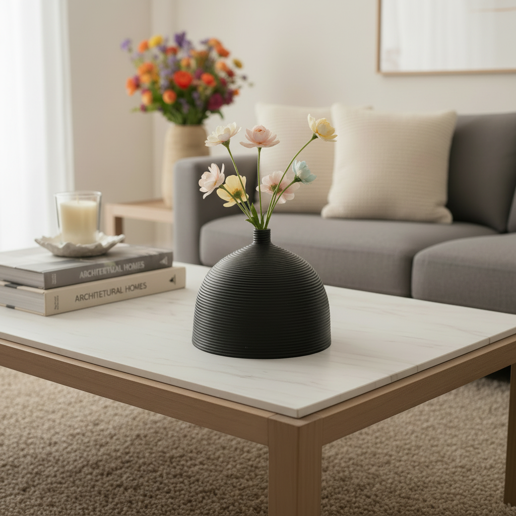 Milora Ribbed Ceramic Vase