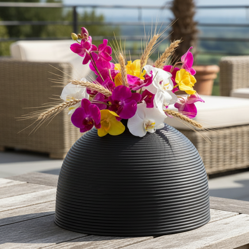 Milora Ribbed Ceramic Vase