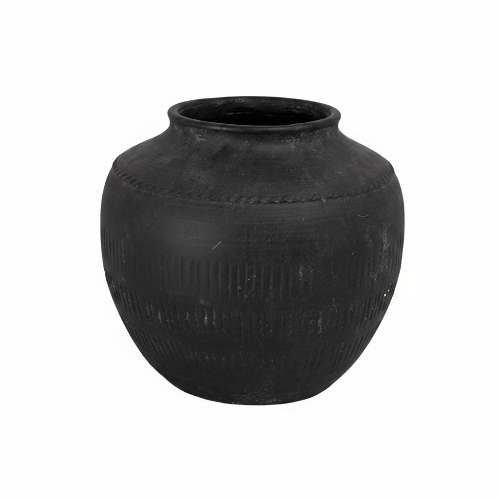 Noir Terra Etched Vase