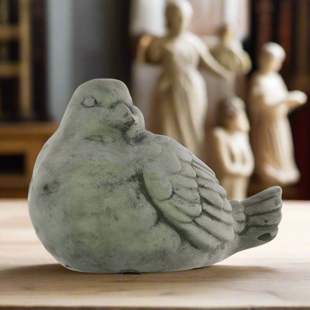 Lorne Cement Sitting Bird Figurine