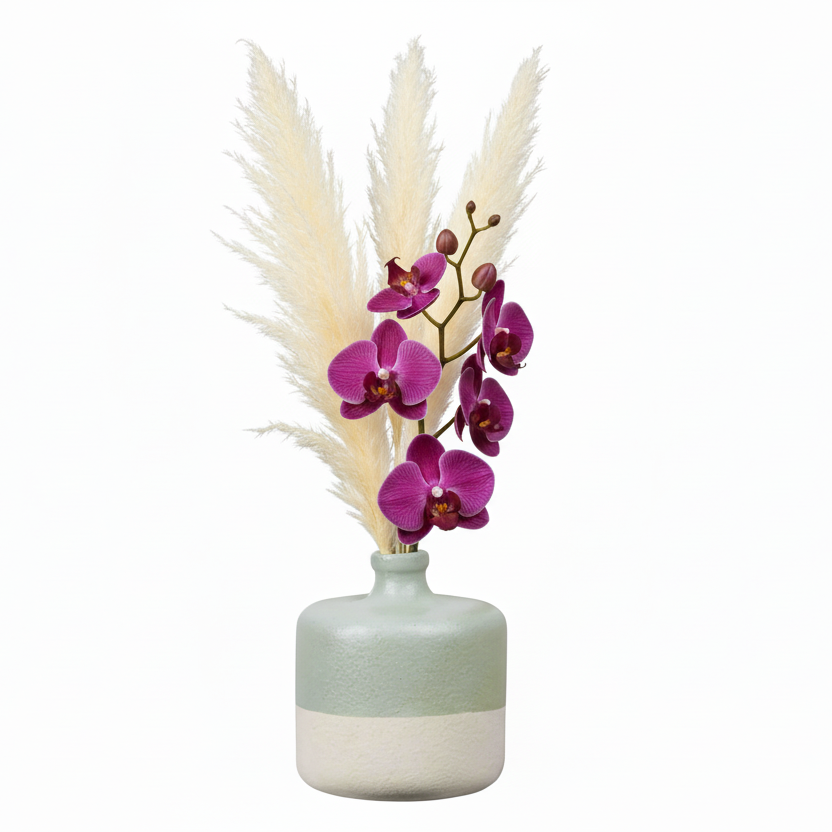Maelle Speckled Round Ceramic Vase