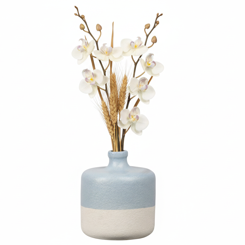 Maelle Speckled Round Ceramic Vase
