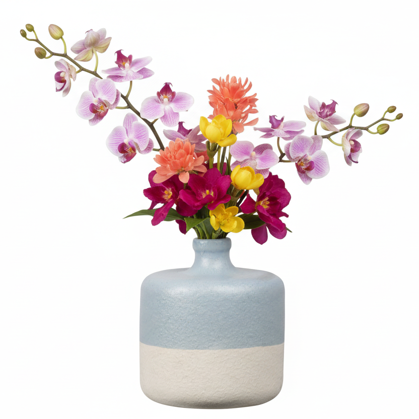 Maelle Speckled Round Ceramic Vase