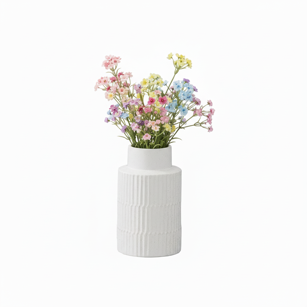 Bronte Ceramic Round Vase with Wide Opening and Speckled Design