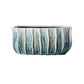 Giorgia Ceramic Short Oval Vase with Embossed Vertical Line Pattern