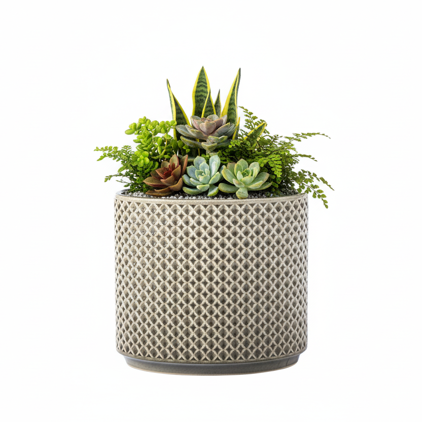 Marbren Ceramic Oval Pot