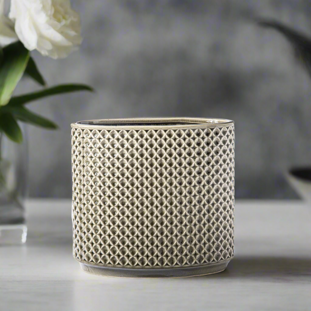 Marbren Ceramic Oval Pot