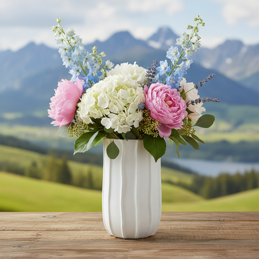 Pene Ceramic Tall Oval Vase