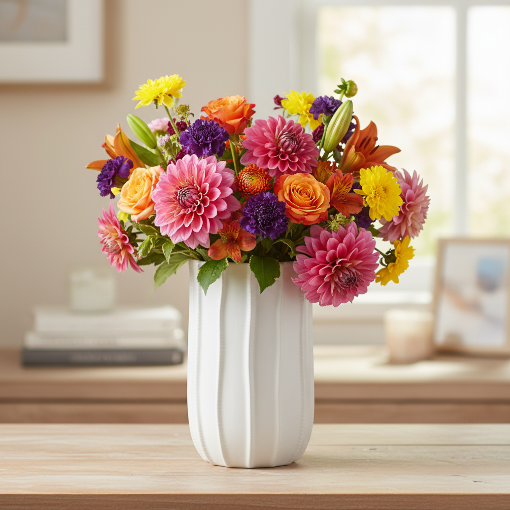 Pene Ceramic Tall Oval Vase