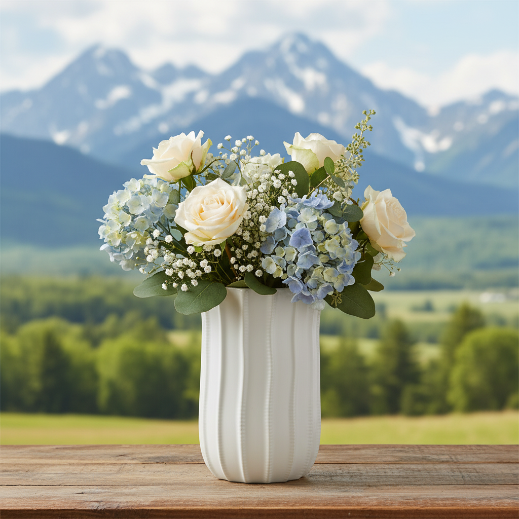 Pene Ceramic Tall Oval Vase