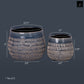 Ceramic Short Bellied Round Vase Set of Two Gloss Finish Blue