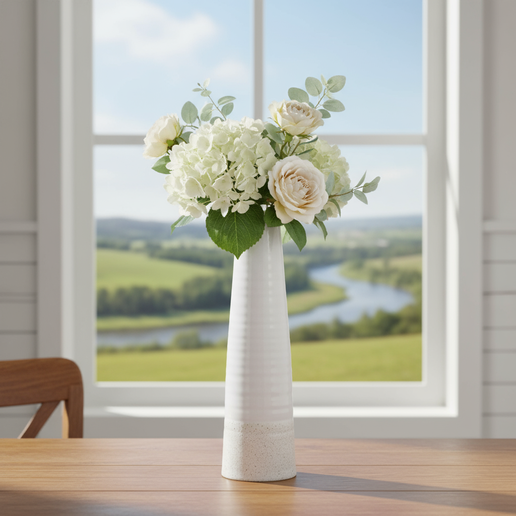 Calliope Ceramic Tall Round Vase
