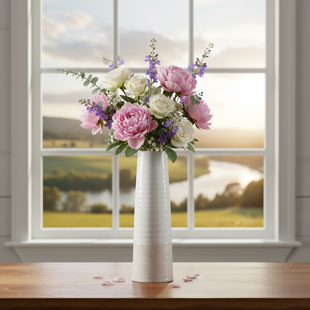 Calliope Ceramic Tall Round Vase