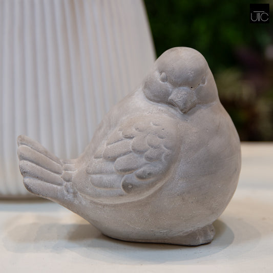 Nevelle Cement Sitting Bird Figurine
