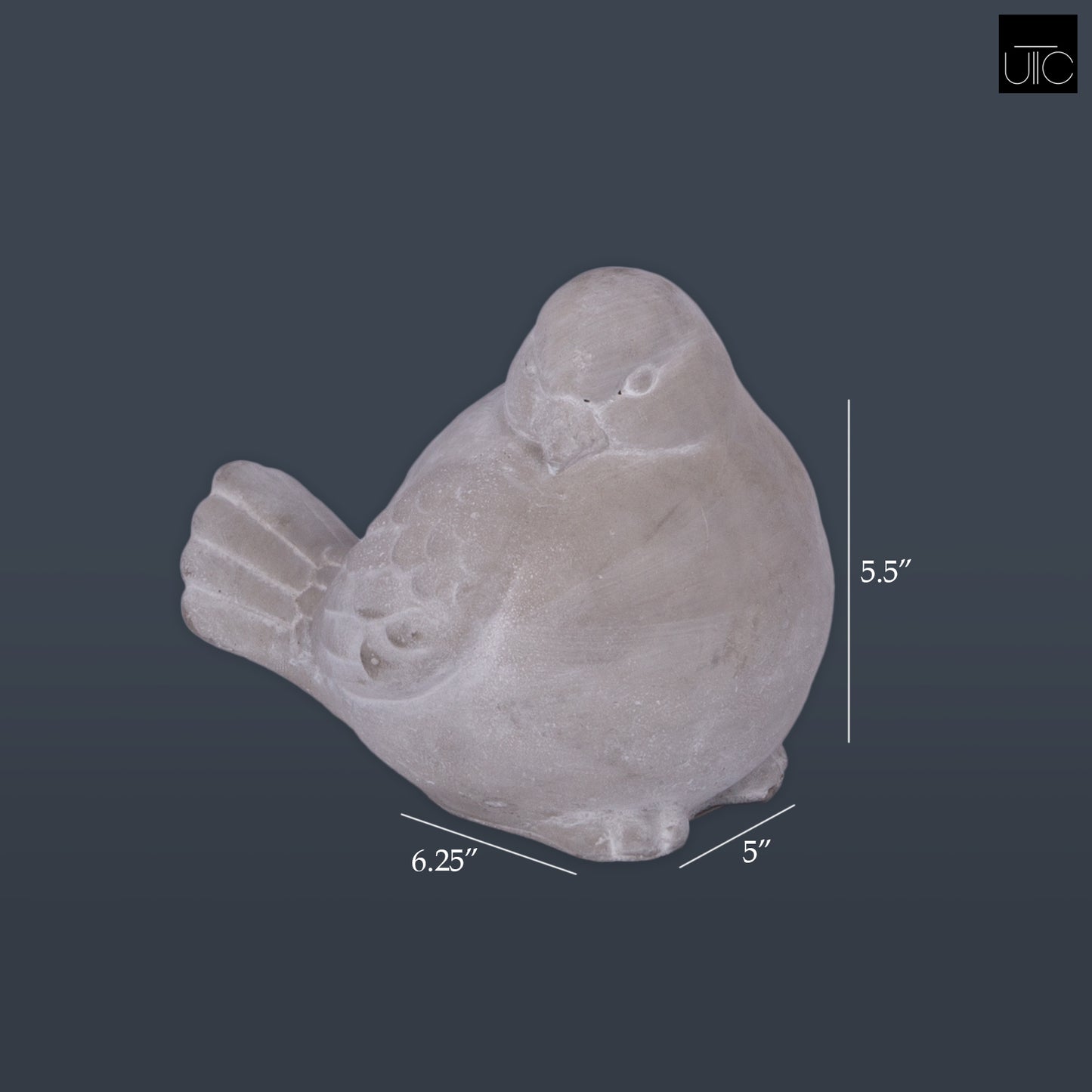 Nevelle Cement Sitting Bird Figurine