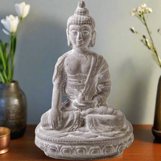 Emilli Cement Meditating Buddha in Bhumisparsha Mudra