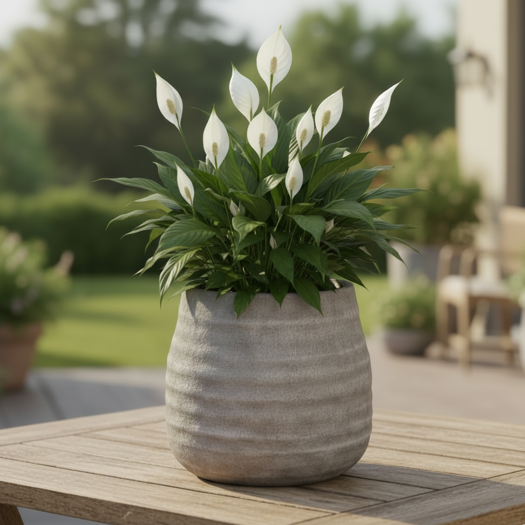 Stef Swirled Round Cement Planter