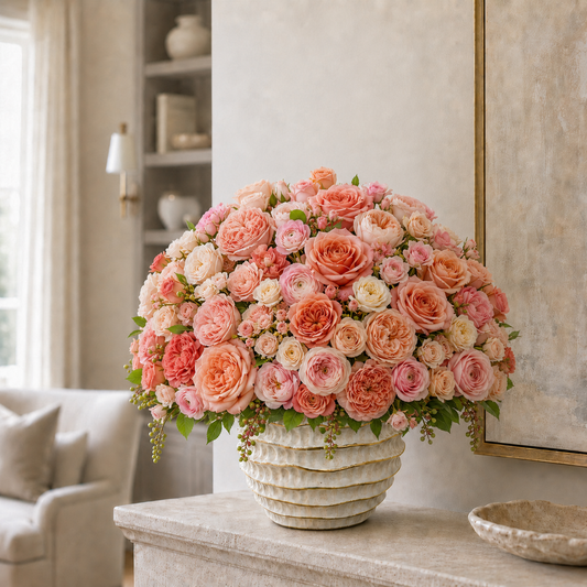 Miley Beehive-Ridged Ceramic Vase