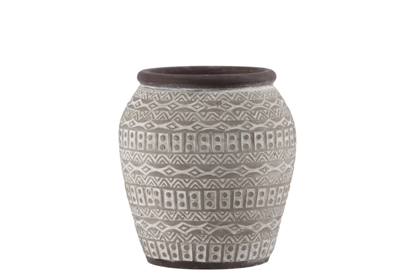 Terracotta Round Vase Painted Finish