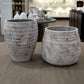 Olya Textured Barrel-Style Cement Planter