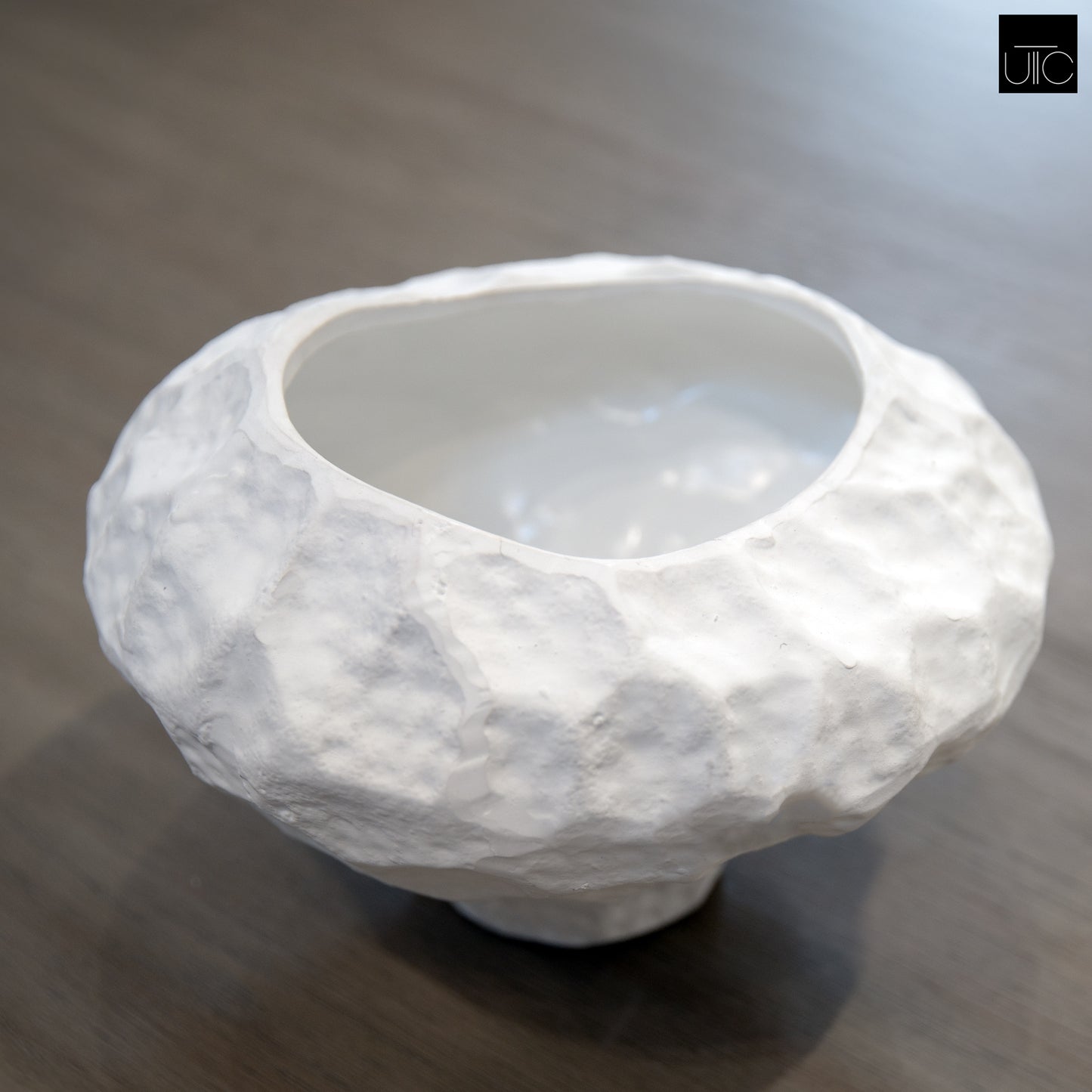 Lana Faceted Ovoid Cement Vase