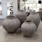 Pavati Handcrafted Egg-Shaped Terracotta Vase with Ribbed Texture