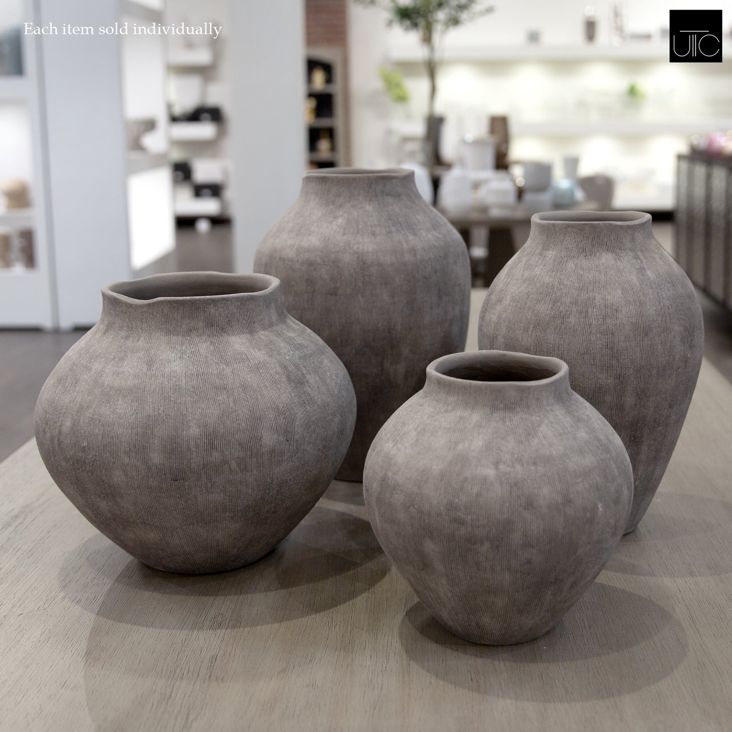 Pavati Handcrafted Egg-Shaped Terracotta Vase with Ribbed Texture