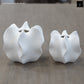 Freya Four-Lobe Sculptural Ceramic Vase with Draped-Leaf Texture