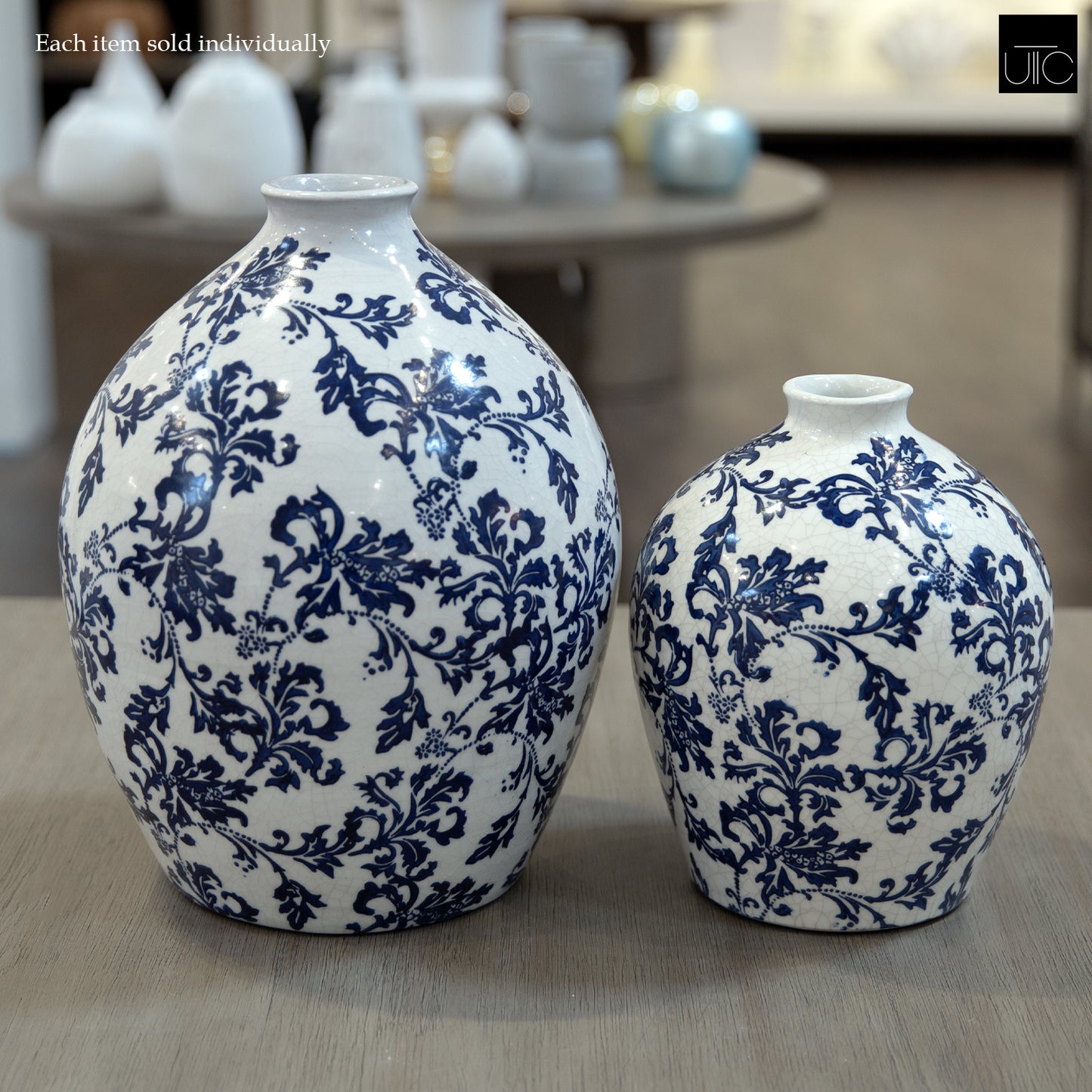Vlada Chinoiserie Ginger Jar Style Ceramic Vase