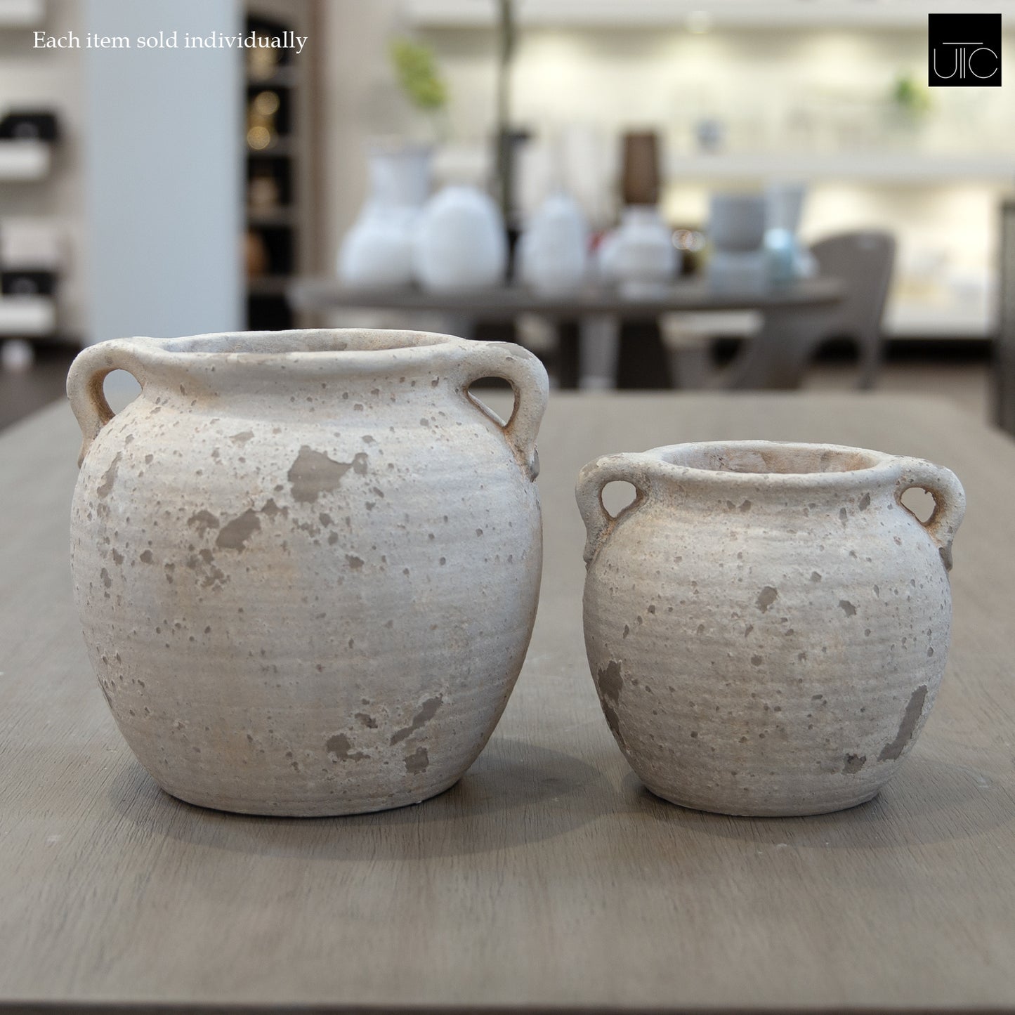 Nyx Rustic Amphora Cement Jar with Loop Handles