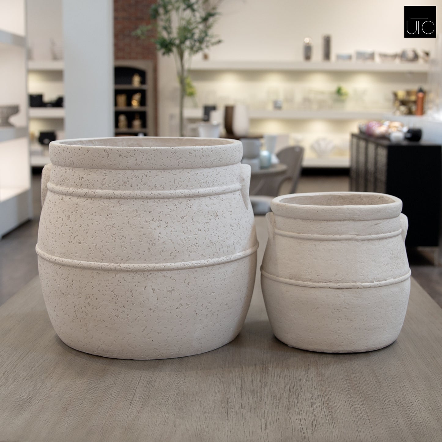 Evgen Rustic Barrel Planter Set (Set of 2)