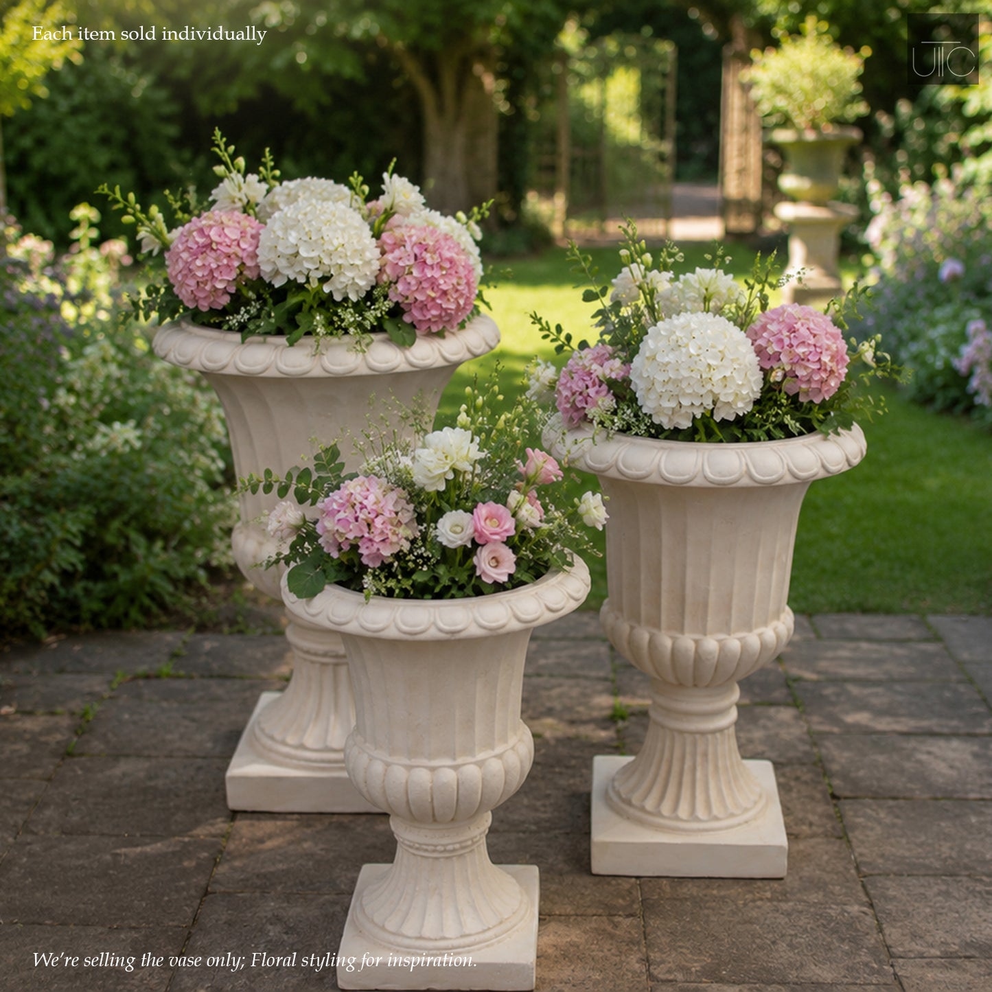 Ora Antique-Style Fiberglass Urn Planter