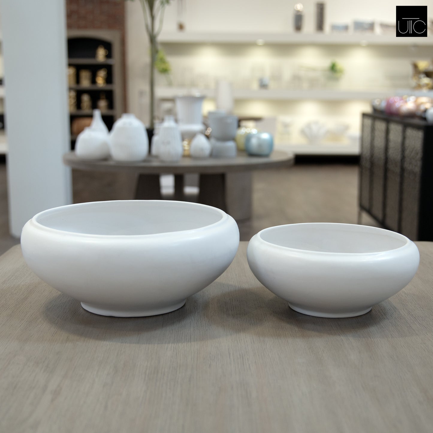 Valeriya Shallow Ceramic Planter Set (Set of 2)