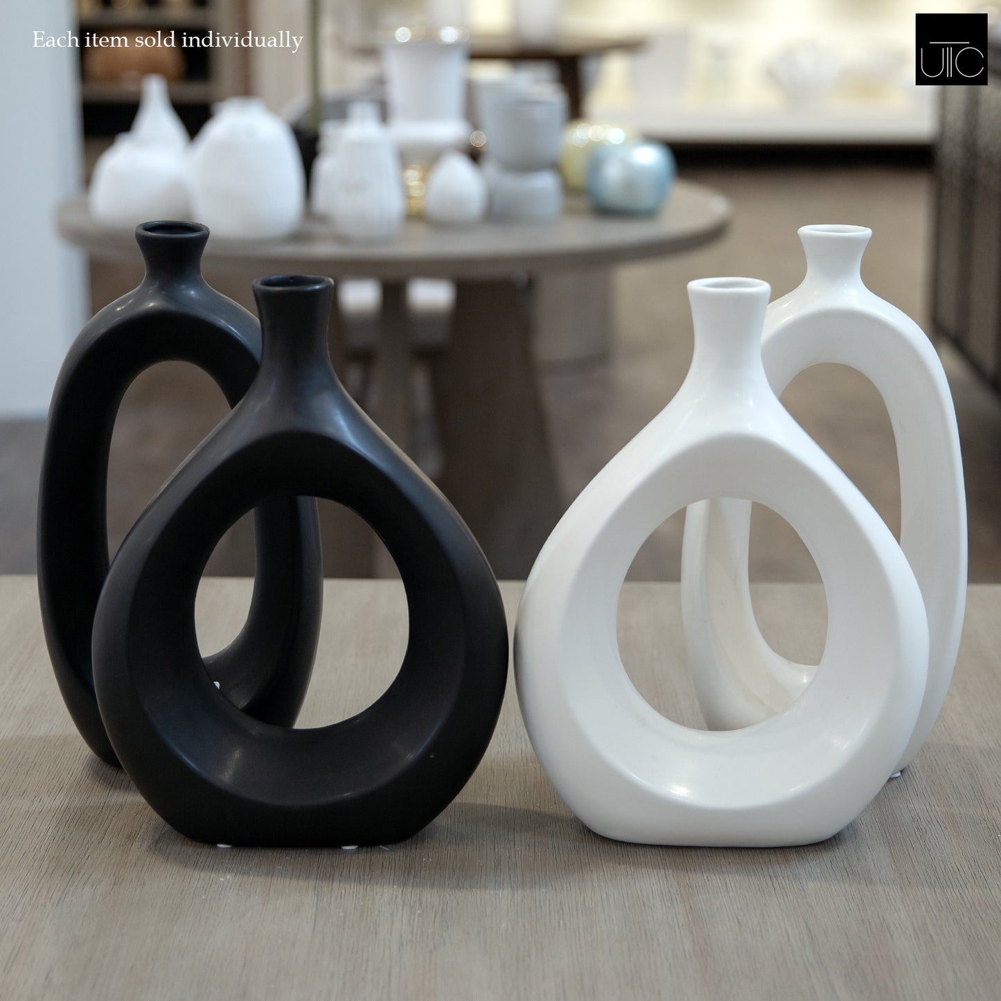 Nelya Sculptural Donut Ceramic Vase