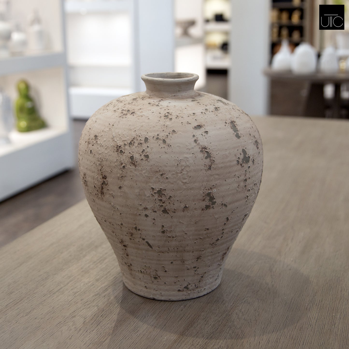 Lilya Weathered Ovoid Cement Vase