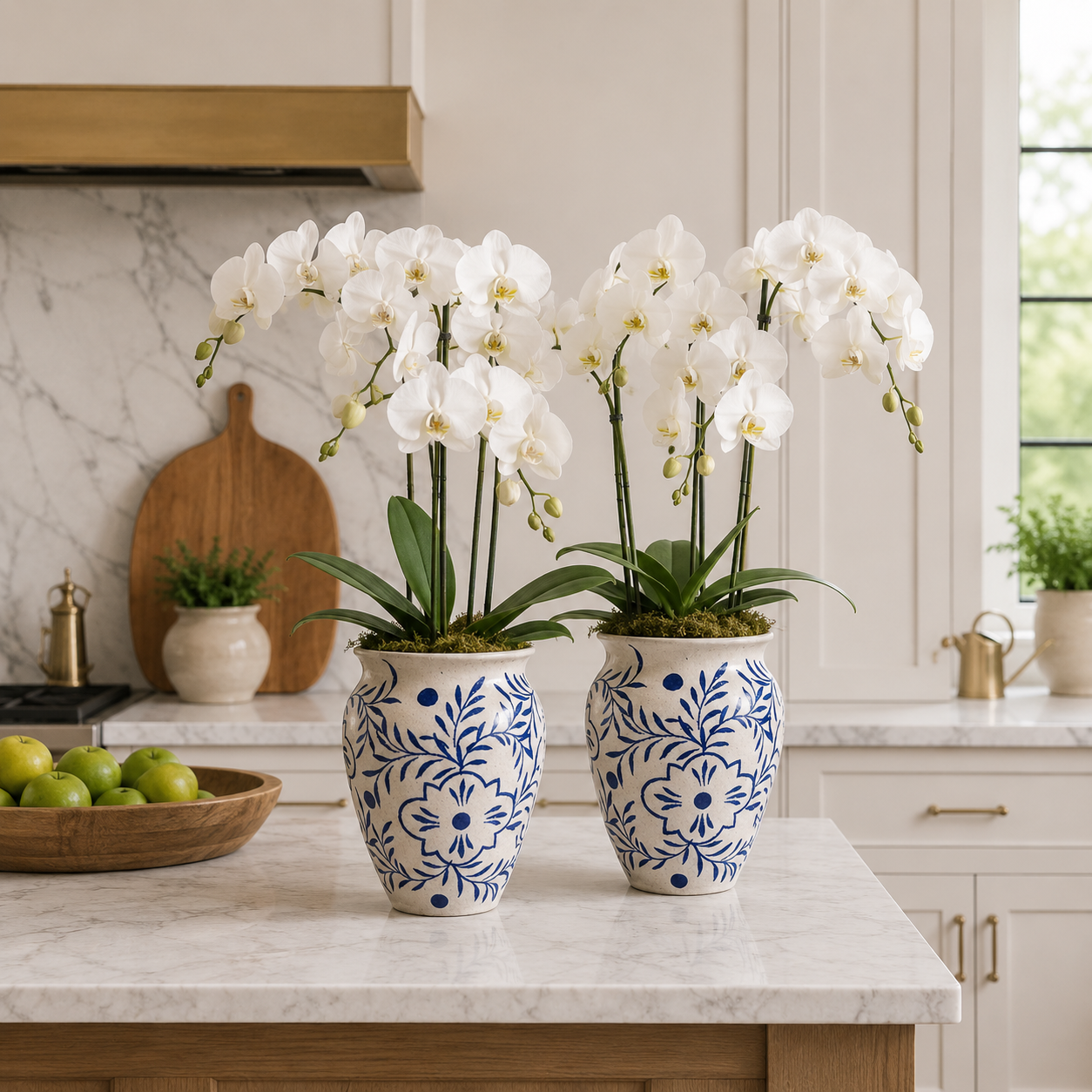 Aris Chinoiserie Flared Rim Ceramic Vase