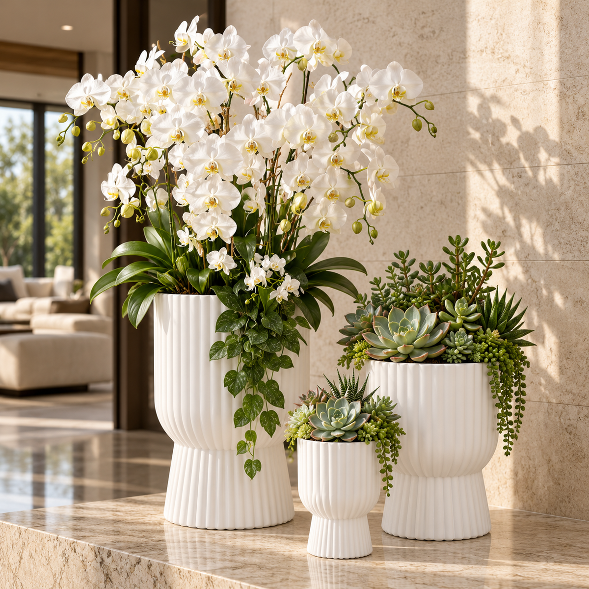 Yannis Fiberclay Planter Set (Set of 3)