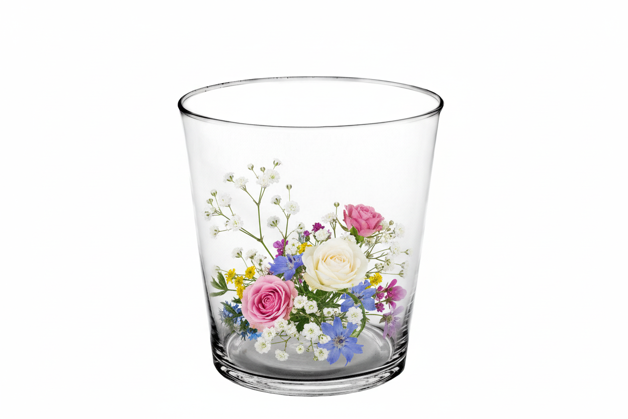 Briony Clear Glass Angular Cube Vase