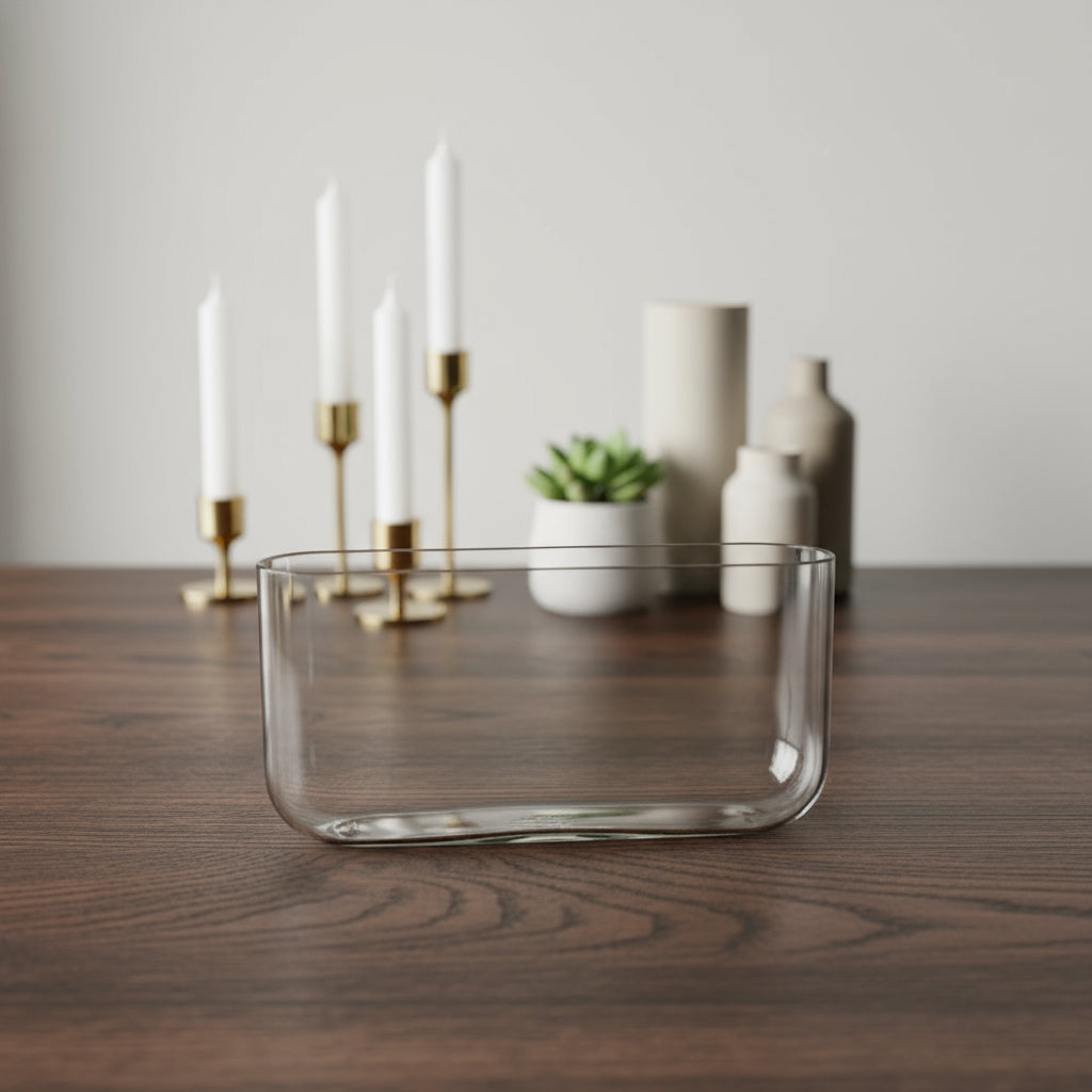 Orina Oval Clear Glass Vase