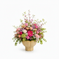 Phoenix Scalloped Lotus Pedestal Ceramic Planter - Beige