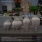 Pavati Handcrafted Egg-Shaped Terracotta Vase with Ribbed Texture