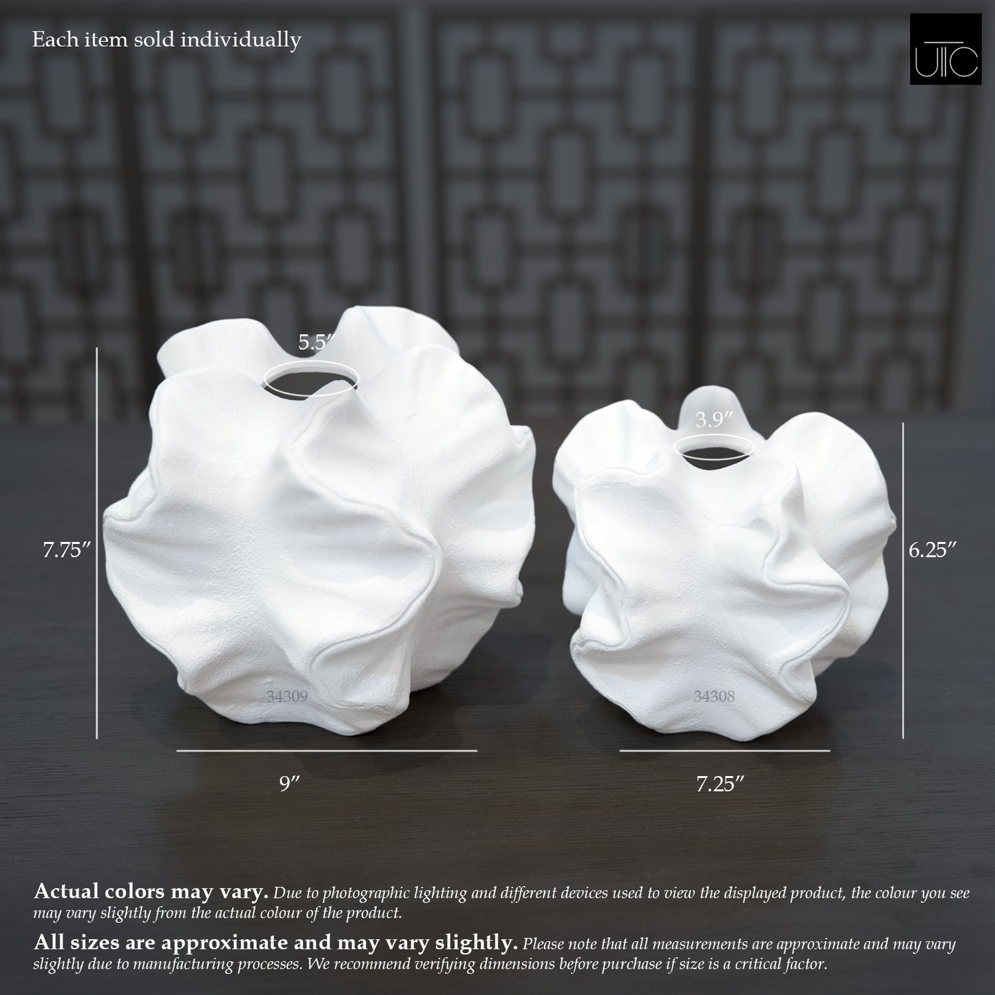 Odessa Ruffled Lobe Ceramic Floral Vase
