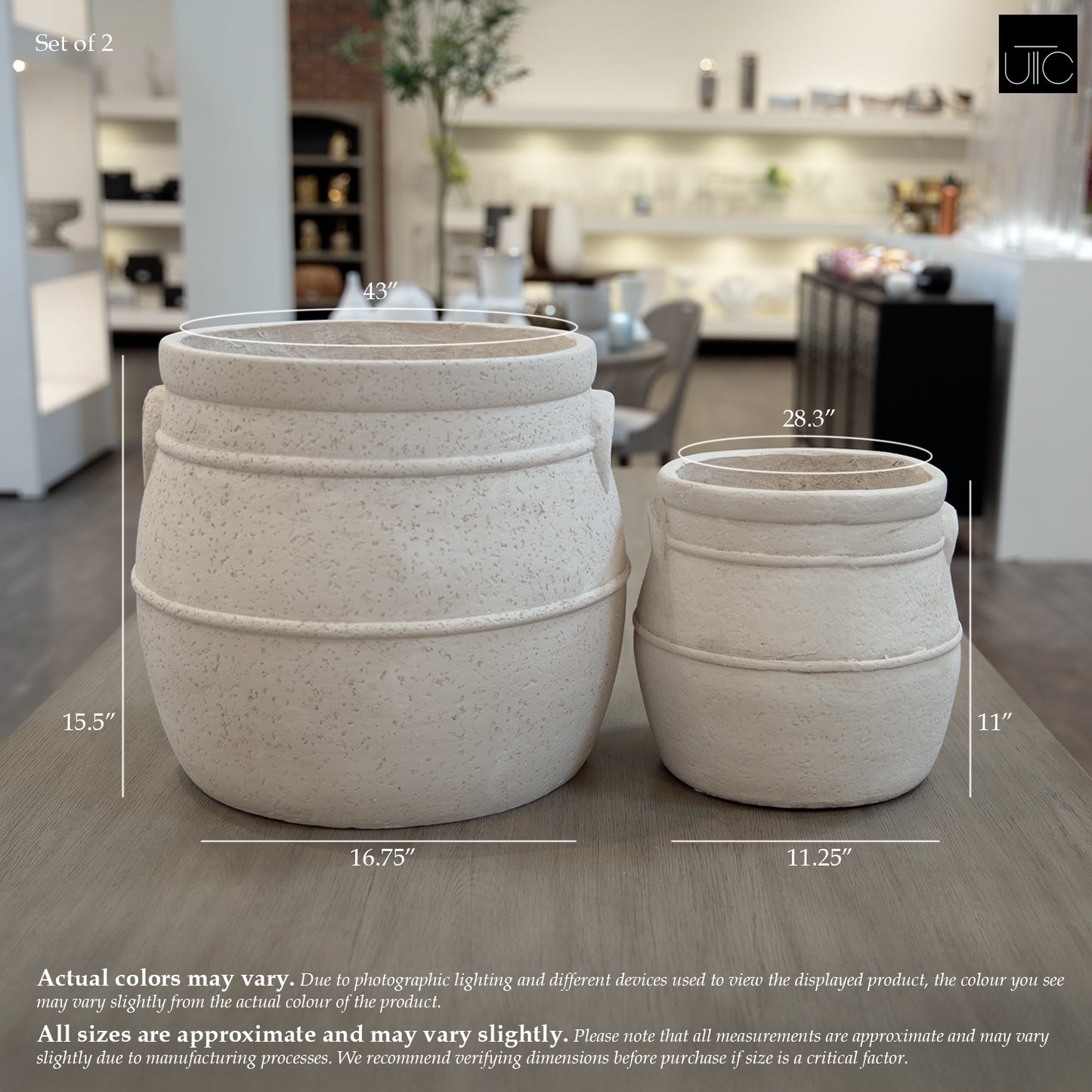 Evgen Rustic Barrel Planter Set (Set of 2)