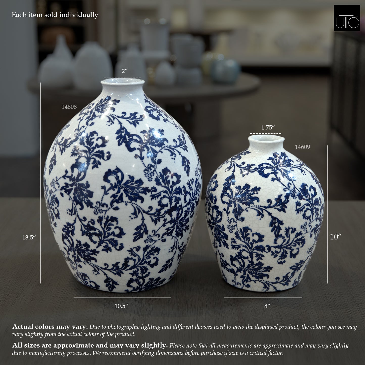 Vlada Chinoiserie Ginger Jar Style Ceramic Vase