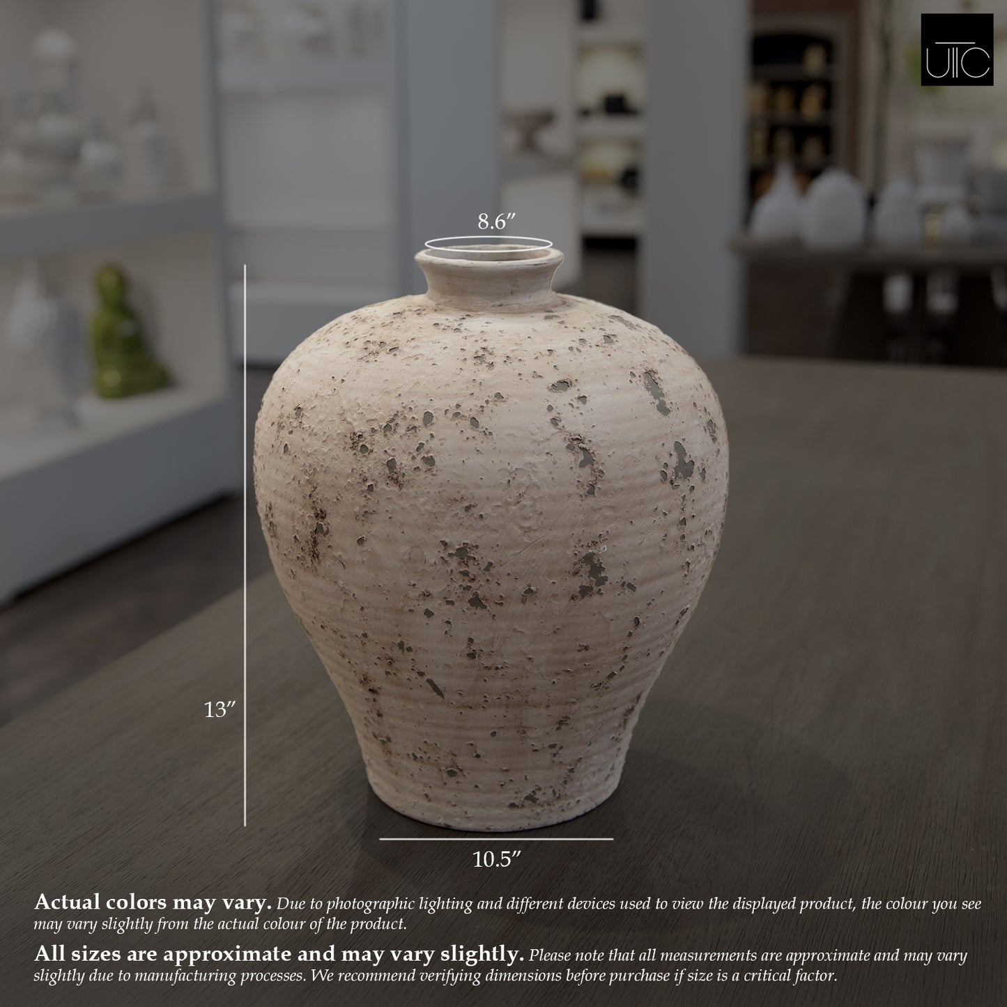 Lilya Weathered Ovoid Cement Vase